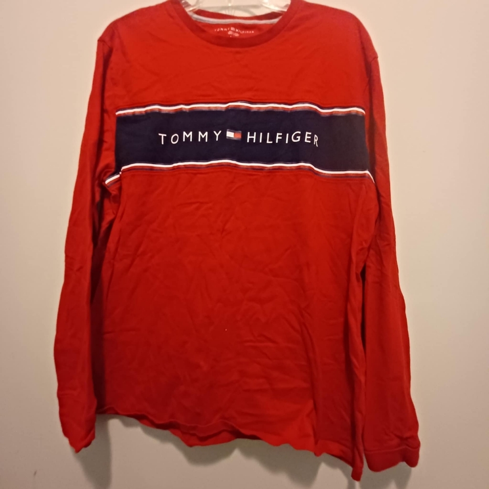 Tommy Hilfiger Signature Women’s‎ Red Long Sleeve Shirt Size Large